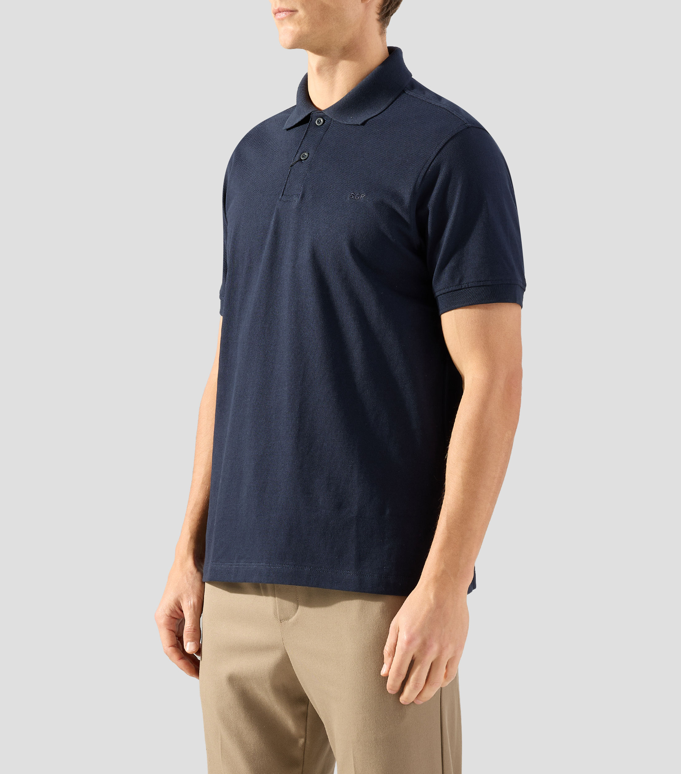 Playera tipo polo manga corta lisa Hombre